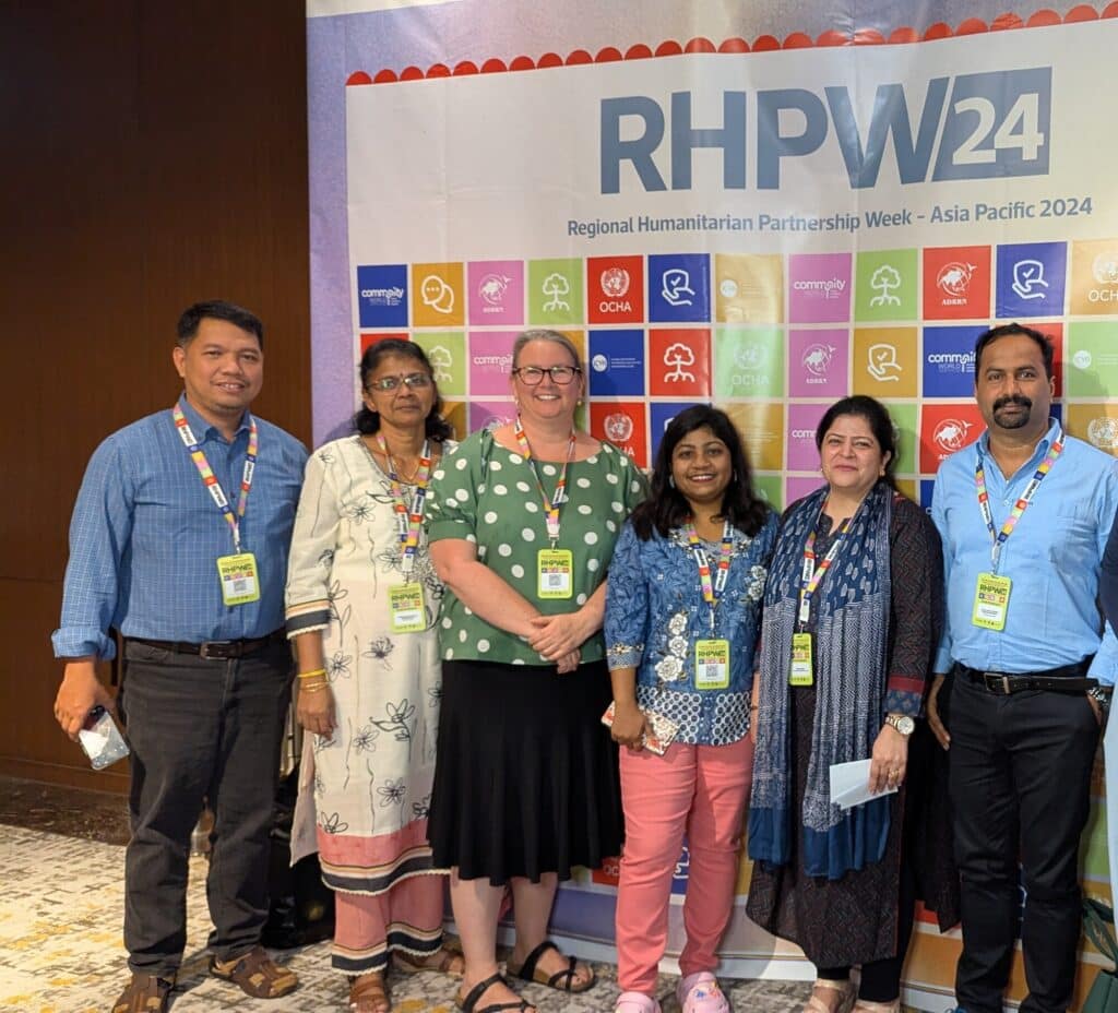 Aletia Dundas (third from left) with partner staff from Christian Aid, Bangladesh at the Regional Humanitarian Partnership Week (RHPW) in Bangkok in December 2024.
